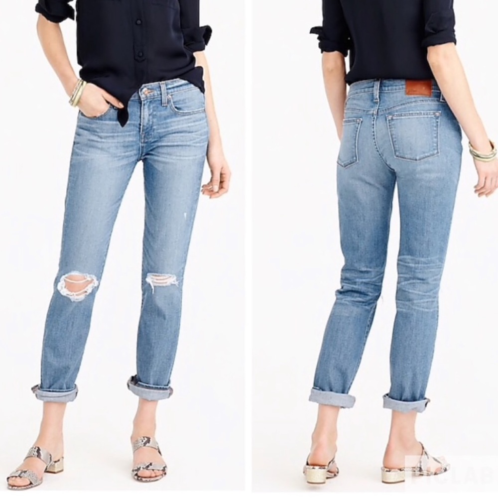 JCrew Slim Boyfriend Ripped Jeans